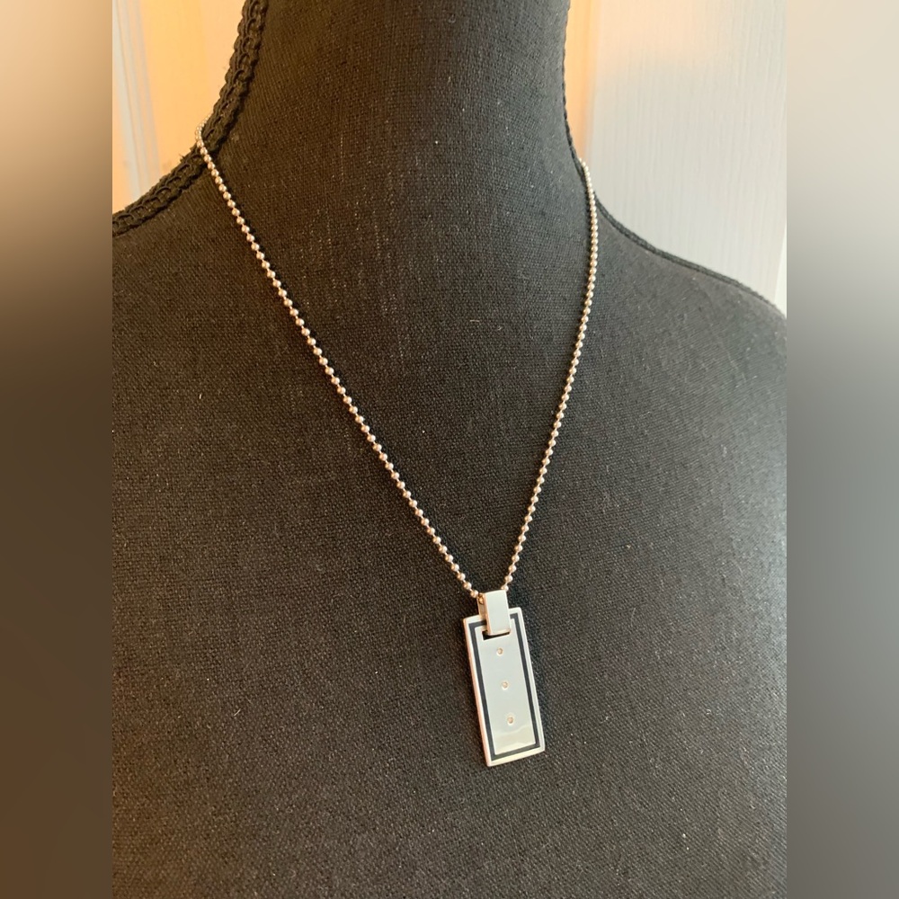 Unisex Sterling Silver Pendant Necklace 20”